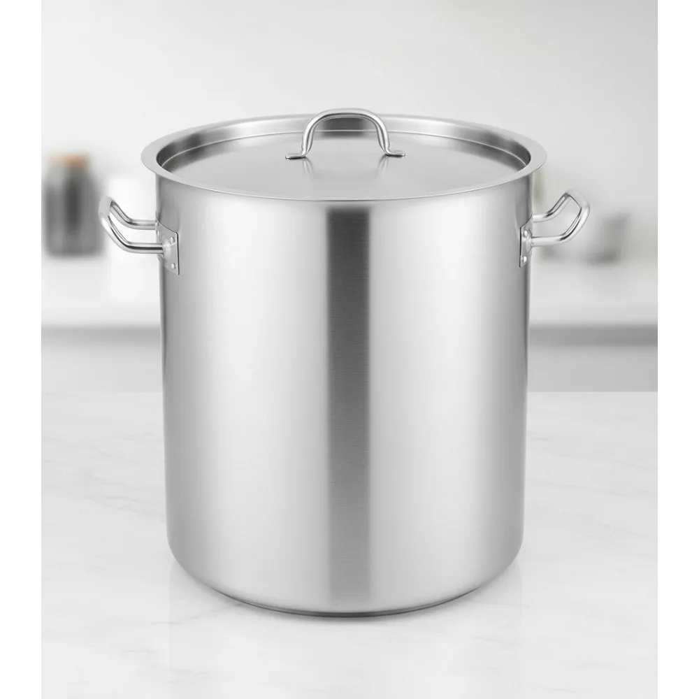 

Кастрюля из нержавеющей стали 42QT, большая коммерческая кастрюля с индукционной основой для мероприятий и общественного питания