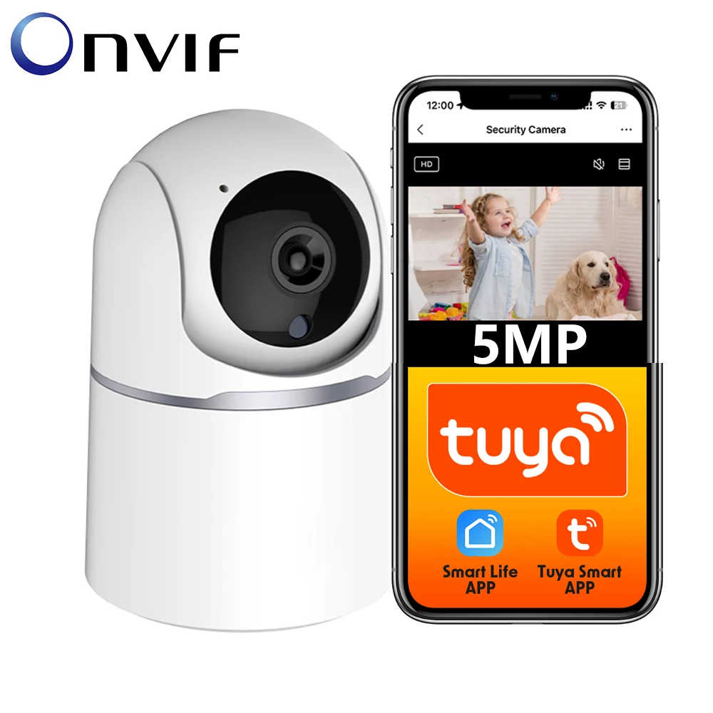 5MP WiFi BLE Tuya Smart Home Indoor Wireless Private Mode AI Motion Tracking Security Baby Monitor Patrol PTZ CCTV IP Camera FHD