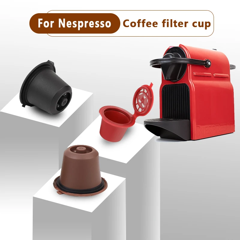 10pcs Coffee Filter 20ml Reusable Refillable Coffee Capsule Filters For Nespresso With Spoon Brush Kitchen Accessories