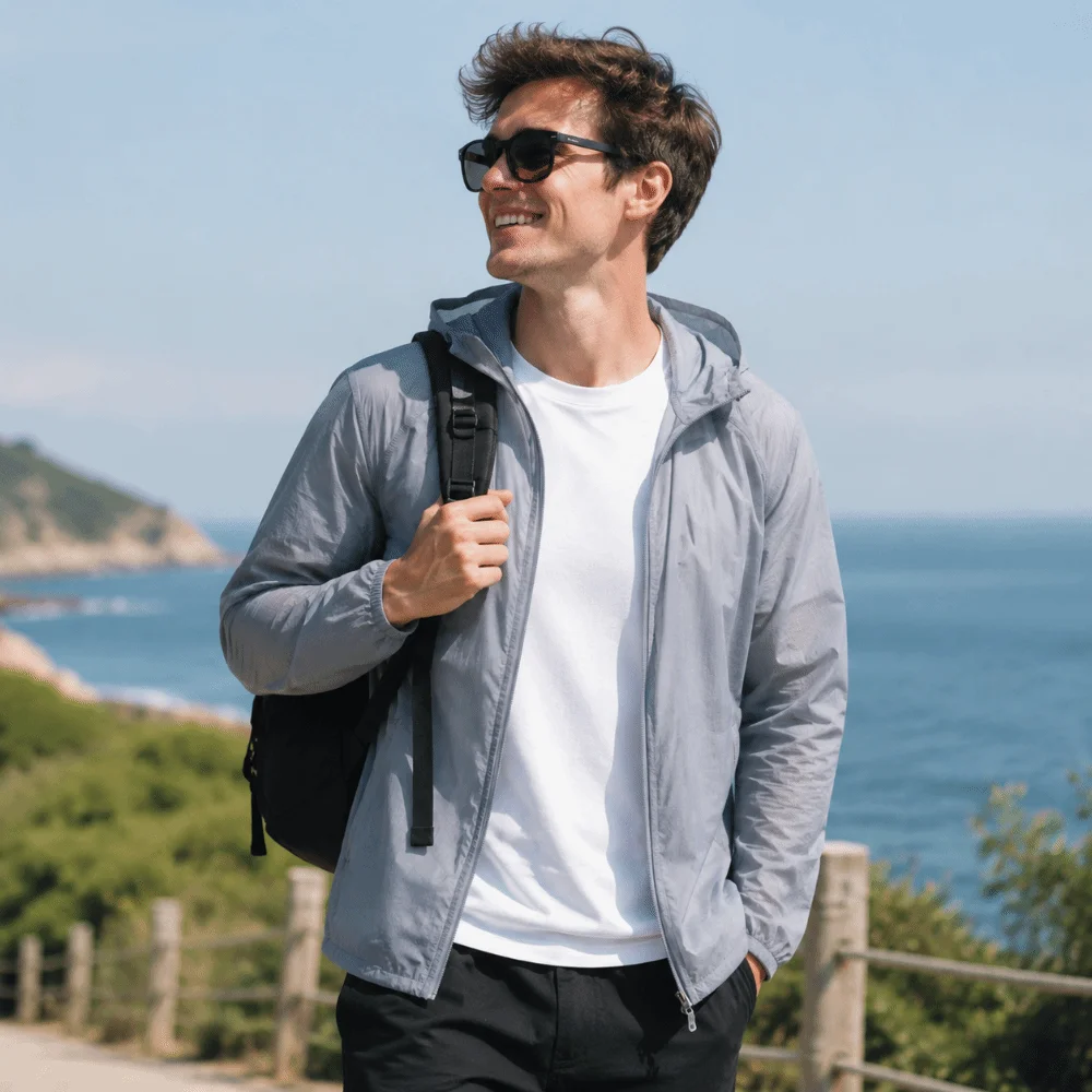 

Fishing Thin Sunscreen Coat Solid Color Breathable UV Protection Jacket Outdoor Lightweight Quick Dry Clothes Women