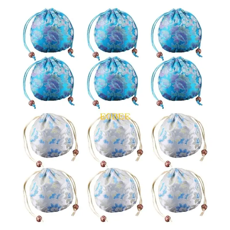 

E0BE Стильные тканевые украшения для хранения сумок из 12 многоразовых организаторов шнурки Travel