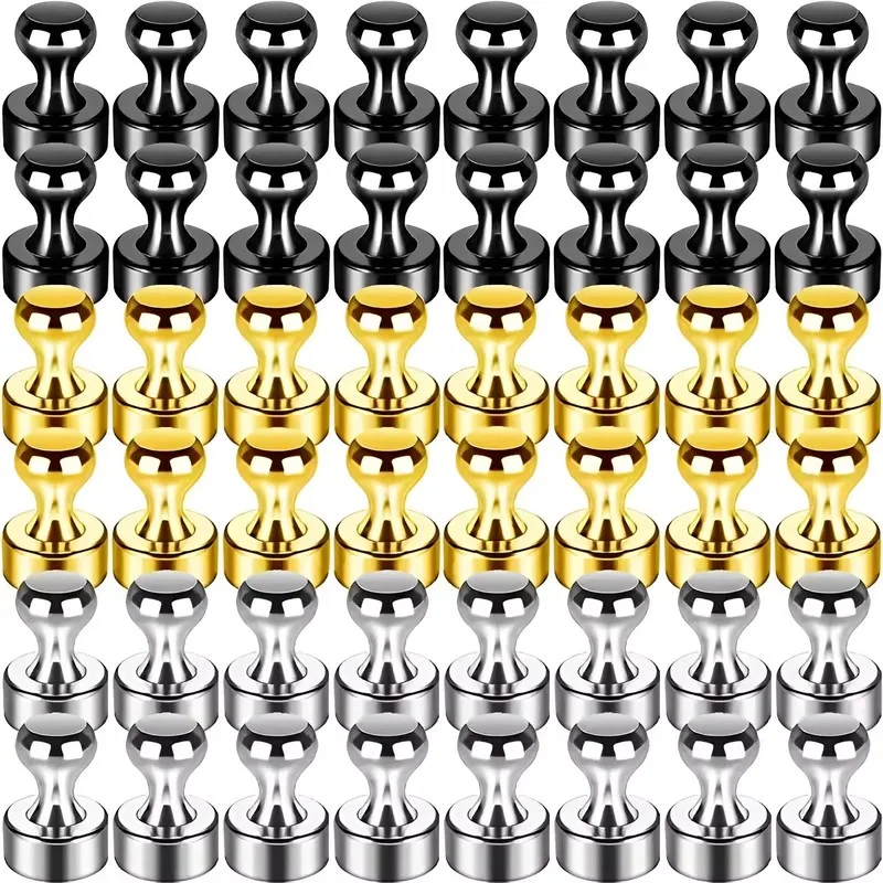 5/10Pcs Metal Strong Magnetic Pushpins Neodymium Magnets Whiteboard Fridge Thumbtack Power Magnet Push Pins For Office School