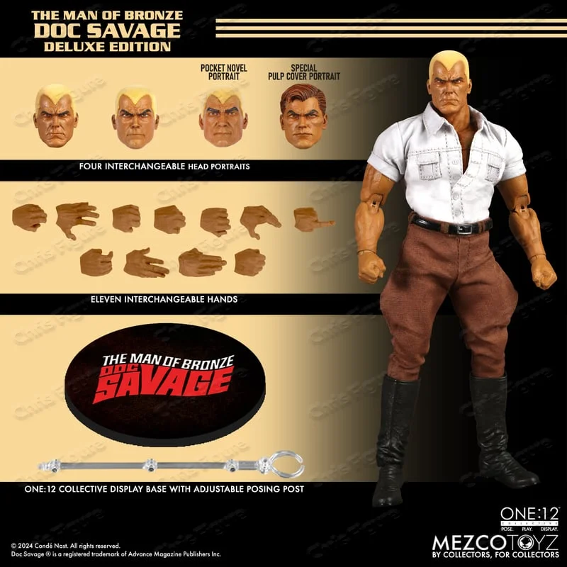 In Stock 100% Original Mezco Toyz One12 Doc Savage The Man Of Bronze Deluxe Version Real Cloth Movable Joint Action Figure