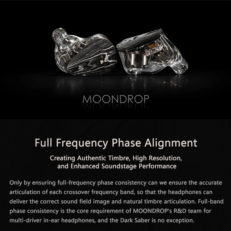 سماعة أذن Moondrop Dark Sabre 2DD+8BA شاشة هجينة IEM DarkSaber مع قابس 4.4 ملم قابل للفصل