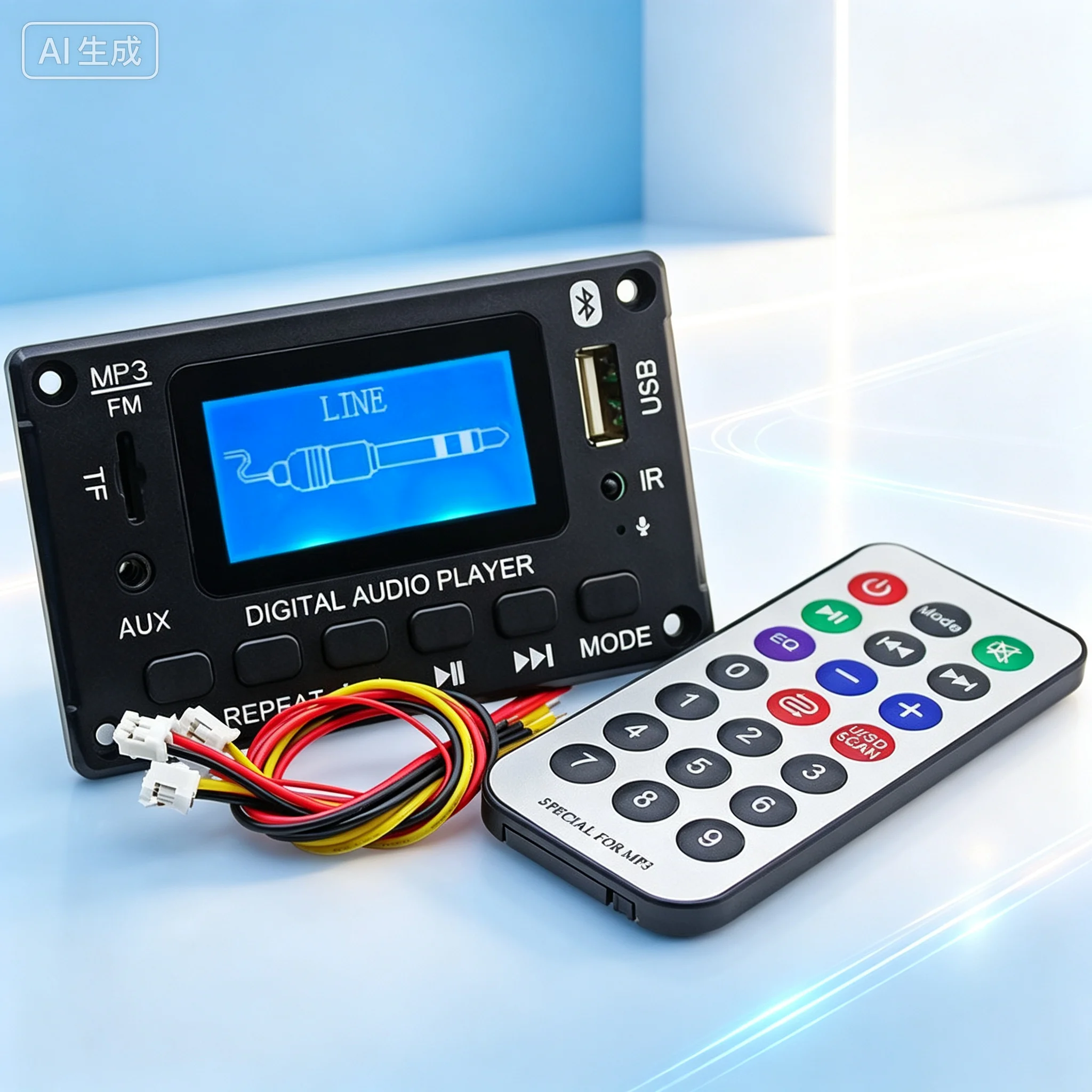 Wireless 5.0 Decoder Board for MP3 Lossless Player LCD Lyrics Display TF U Disk FM Recording Module