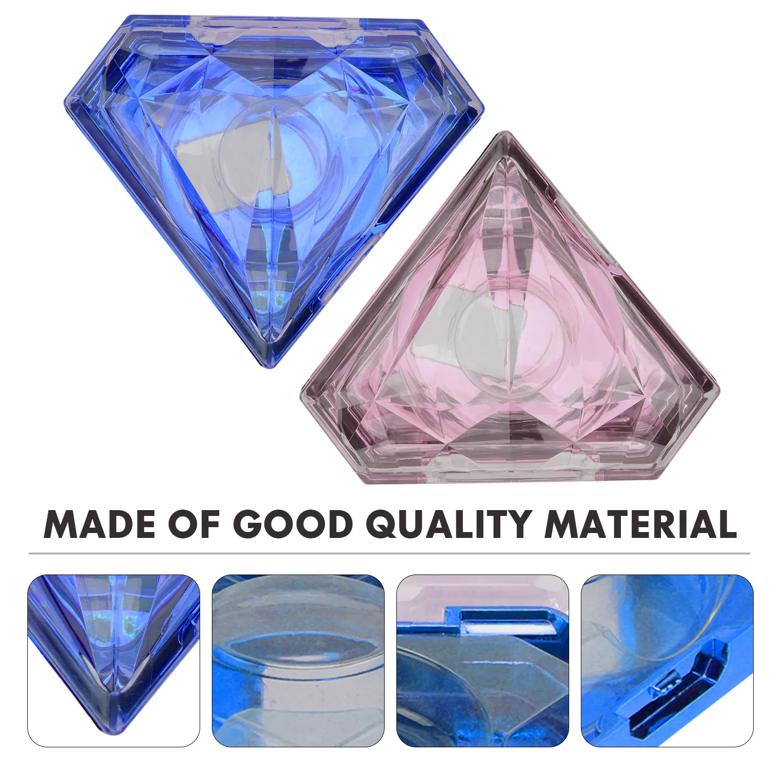 

Lash Containers False Eyelash Box Diamond Shaped Tray Travel Storage Case Fake Eyelashes