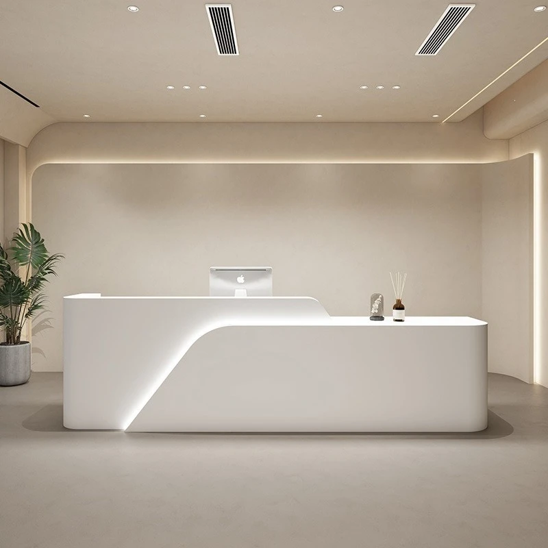 Simple Modern Reception Desks Beauty Salon Paint Reception Desks Finish Exclusive Use Office Furniture Banco Reception ZY40JDT