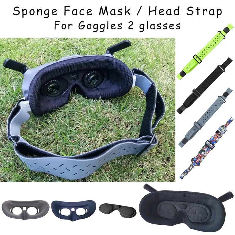 Per DJI Avata Goggles 2 Sponge Eye Mask Drone Flight Glasses Face Foam Pad occhiali Face plate Cover cinturino per la testa delicato sulla pelle