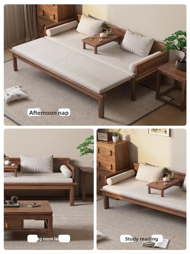 South American Walnut, Push-pull Dual-purpose Telescopic, Luohan Bed, New Chinese Sofa Bed 2025 New