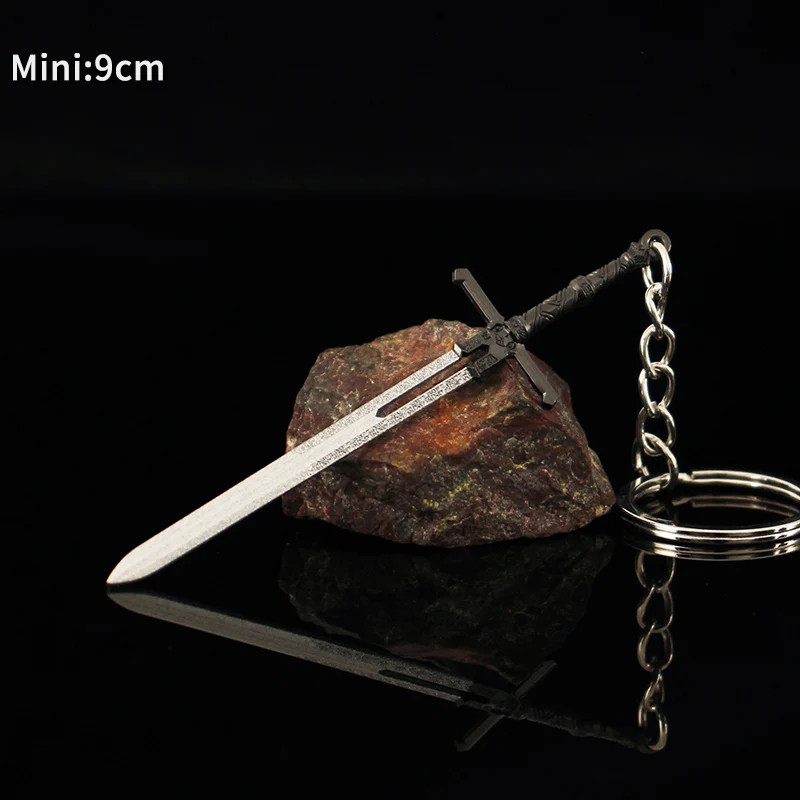 Mini Sword Keychain 9cm Everburn Blade Baldur's Gate 3 Game Periphery Full Metal Weapon Model Home Ornament Crafts Toy