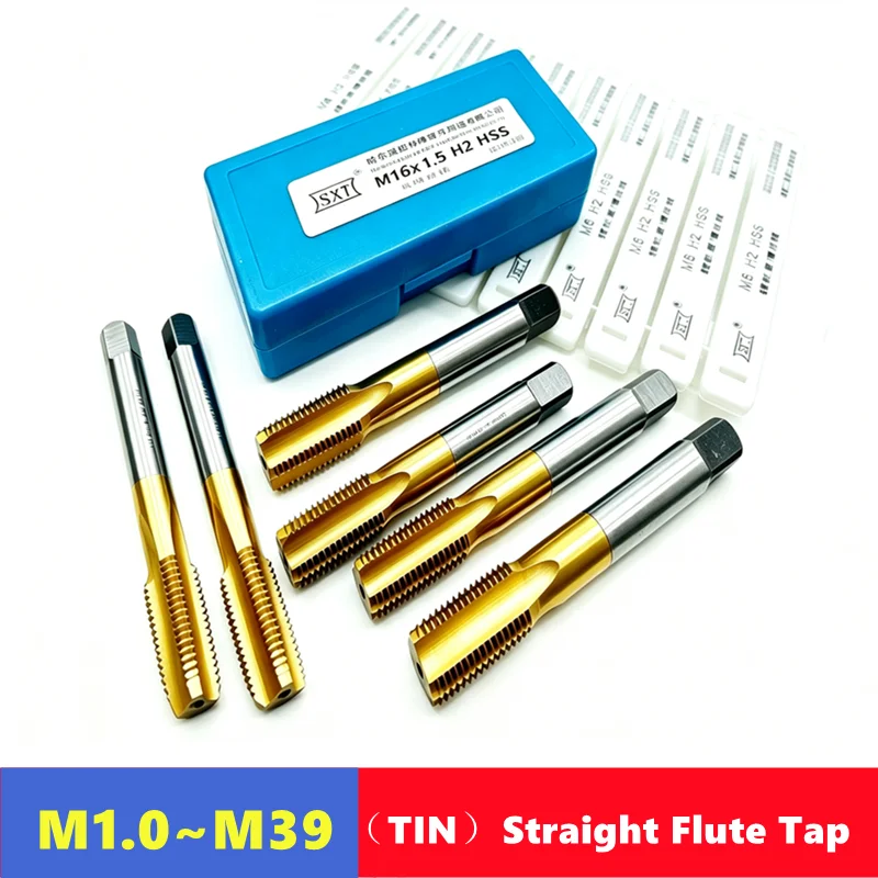 Straight Flute machine tap M1-M39 Titanium coated HSS, for internal thread tapping tool in machine tools