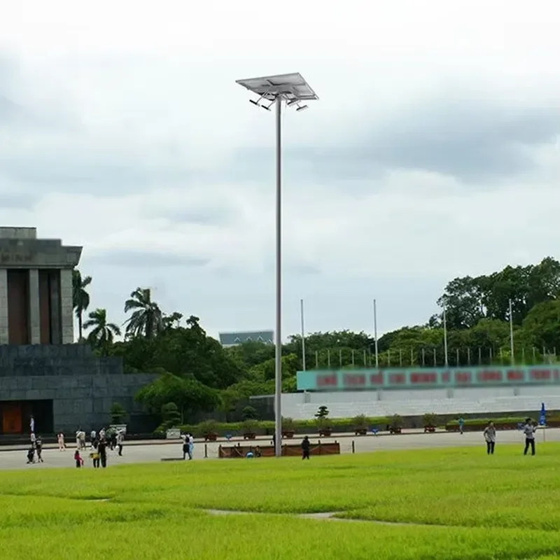 18-20m High Mast Lighting Pole for Football Stadiums Galvanized Steel Octagonal Pole Hot Dip Galvanized Finish