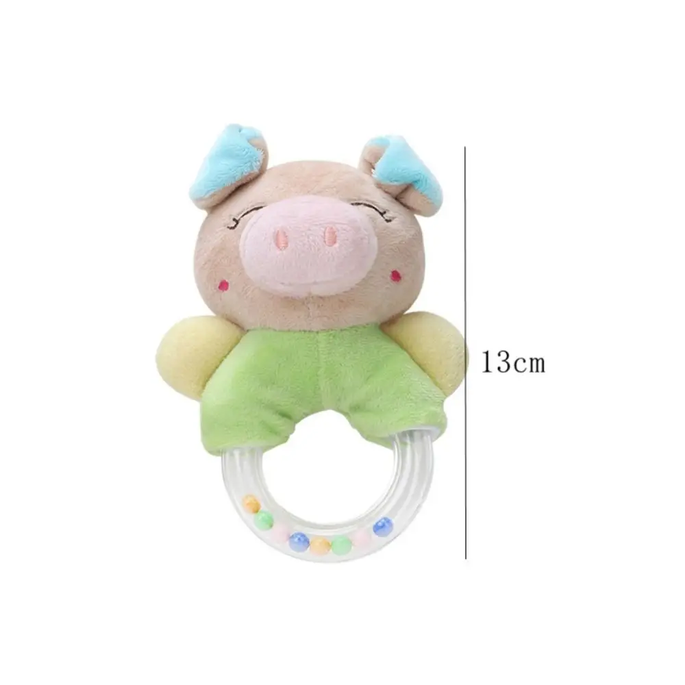 Development Cartoon Animal Hand Bell Plush Ringing Infant Toys Handle Bell Plushies Doll Ins Cartoon Plush Rattle Bell