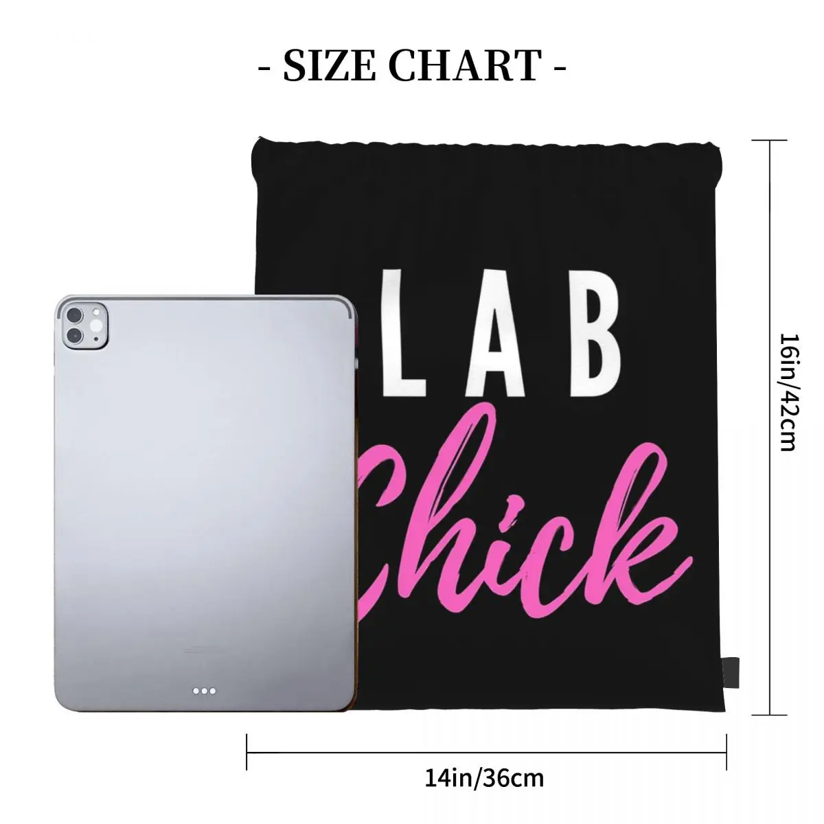 Lab Chick Lab Tech Funny Backpacks Casual Drawstring Bags Drawstring Bundle Pocket Shoes Bag Book Bags For Man Woman Students