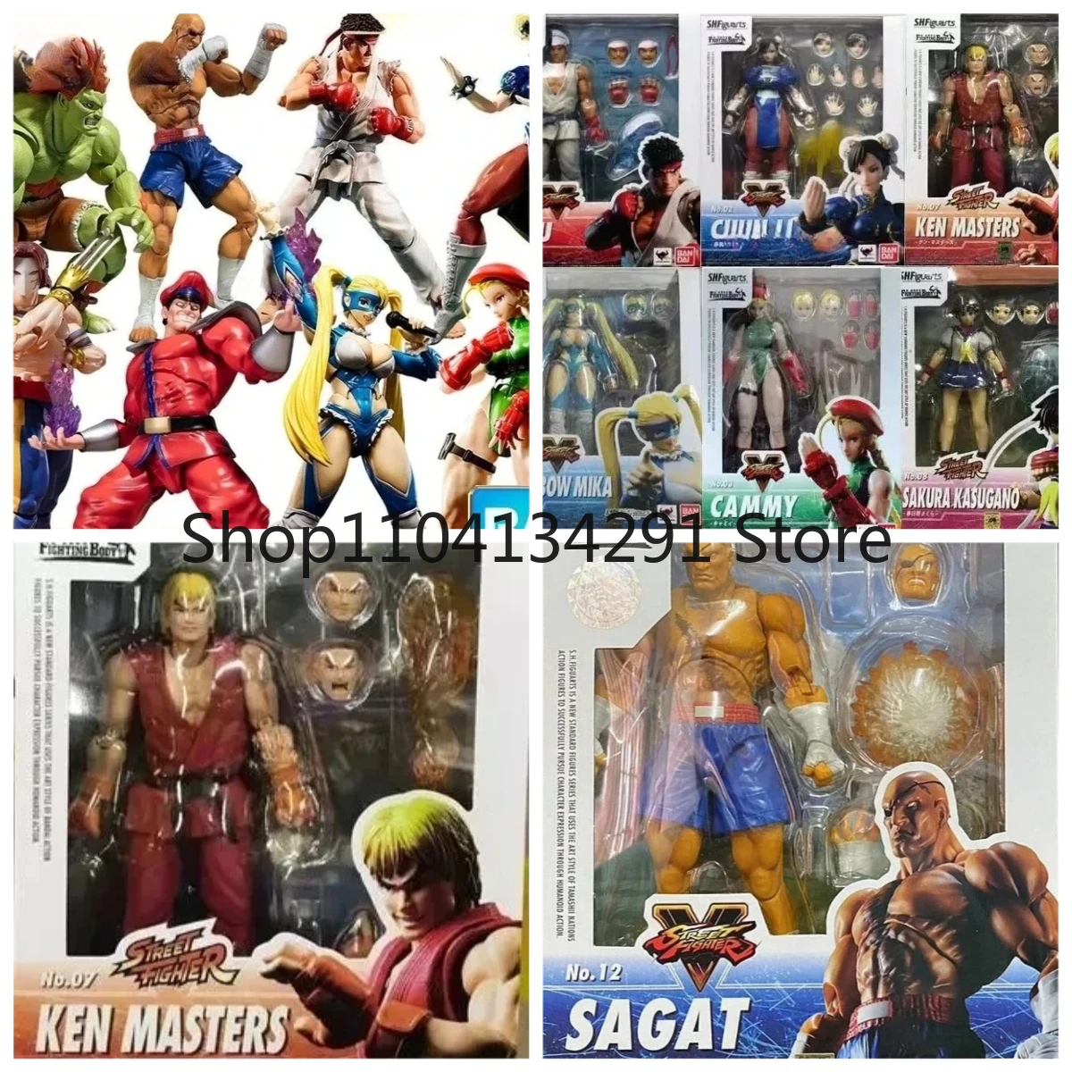 

Original BandaiSuper Hero Figure Street Fighter V Hayato Kasumi Sakura Vega Shaka Tiger Fang Ryuuga Mii Bai Qichuan Plum Blossom