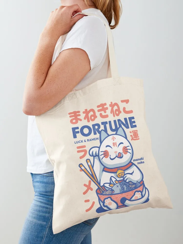 Maneki Neko Tote Bag canvas tote bag shopper bag women Reusable bags Shopping bags