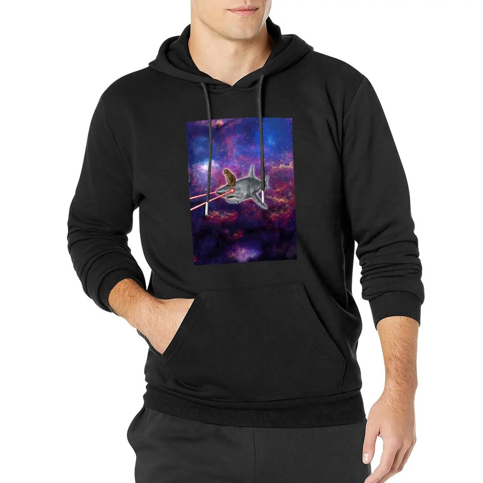 

SPACE CAT LASER SHARK! 2! Pullover Hoodie anime clothes men's sweat-shirt set aesthetic clothing new hooded tee