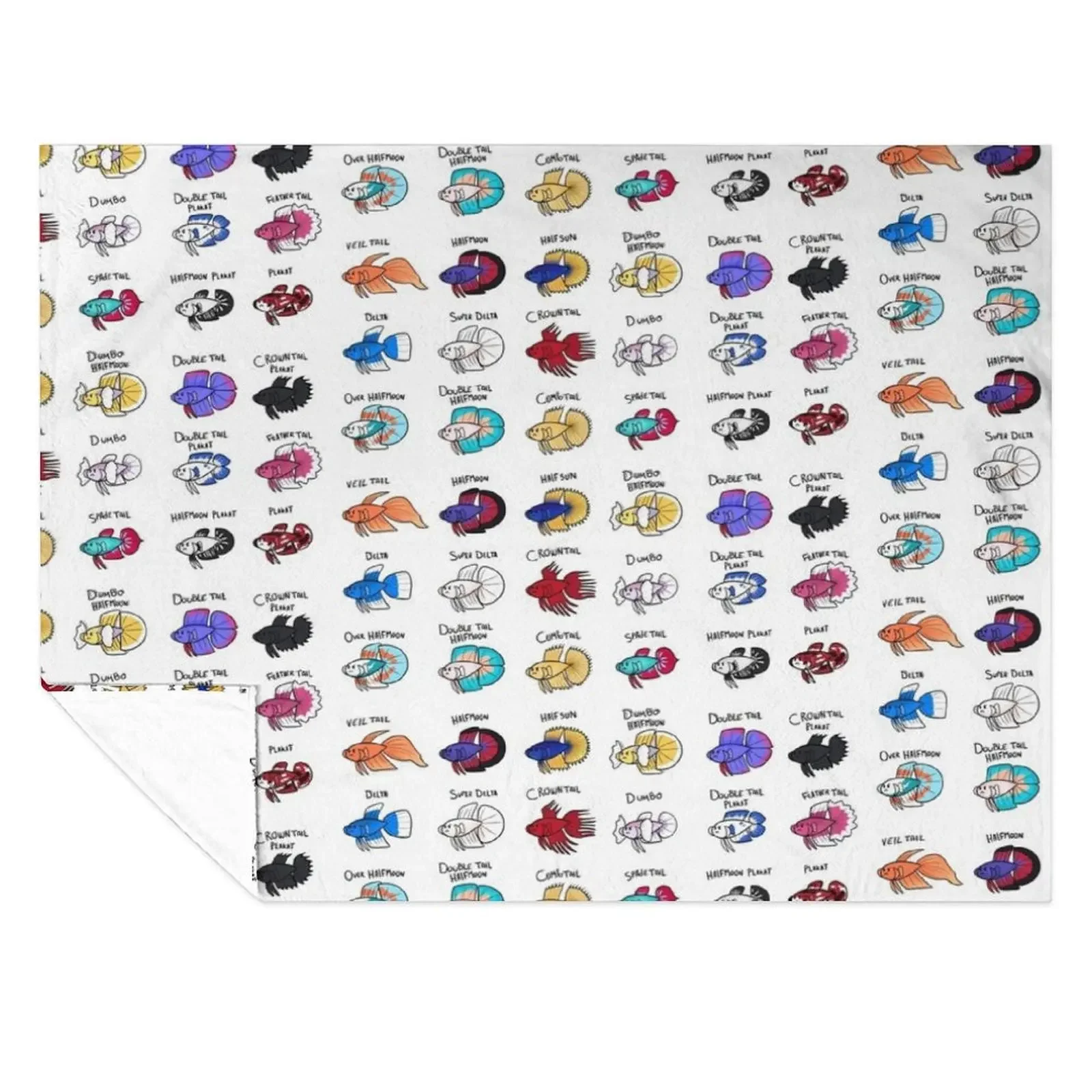 

Betta tail types ( color ) Throw Blanket Hairy decorative heavy to sleep warm for winter Blankets