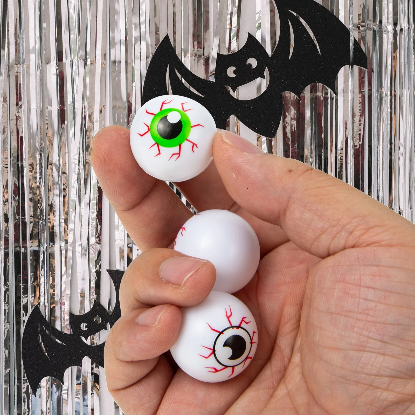 

36 pcs Ghost Eyeball Decoration Horror Party Plastic Bouncy Eyeballs Scary Floating Ornament for Halloween Haunted House Theme