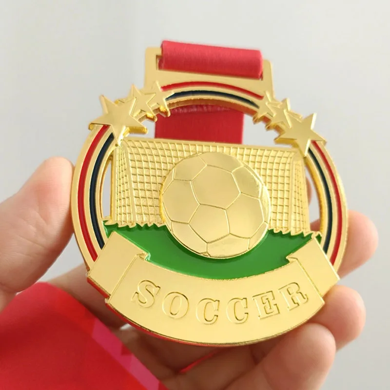Customized Metal Medal For Football Competition, Gold, Silver, Bronze, Honor Team School Activity Award Decor Neck Hanging, 3Pcs