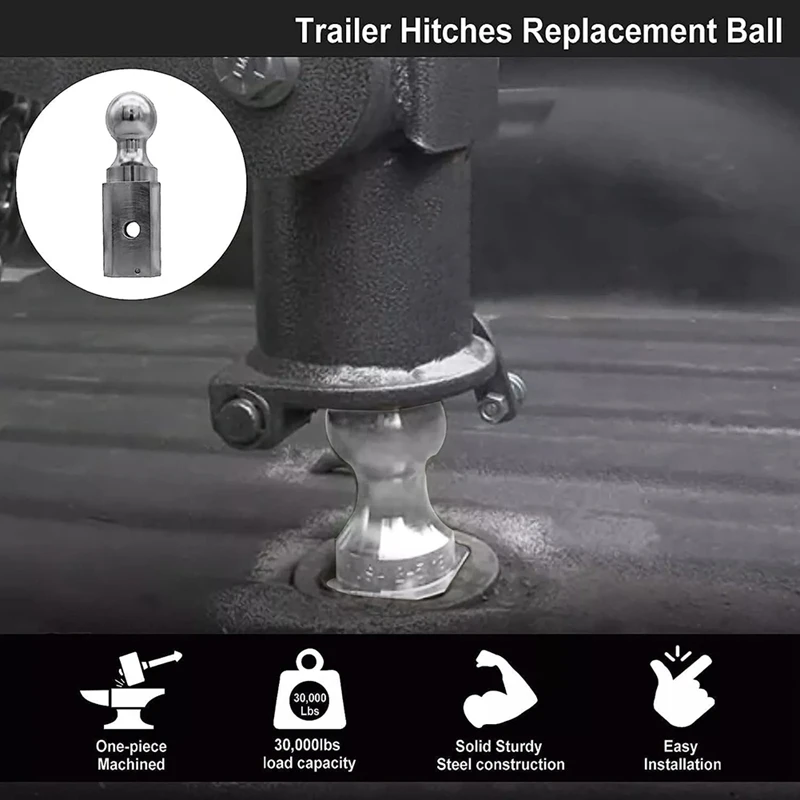 GNXA2000 Gooseneck Turn Over Ball 2-5/16Inch Replacement Gooseneck Hitch Ball For B&W Trailer Hitches