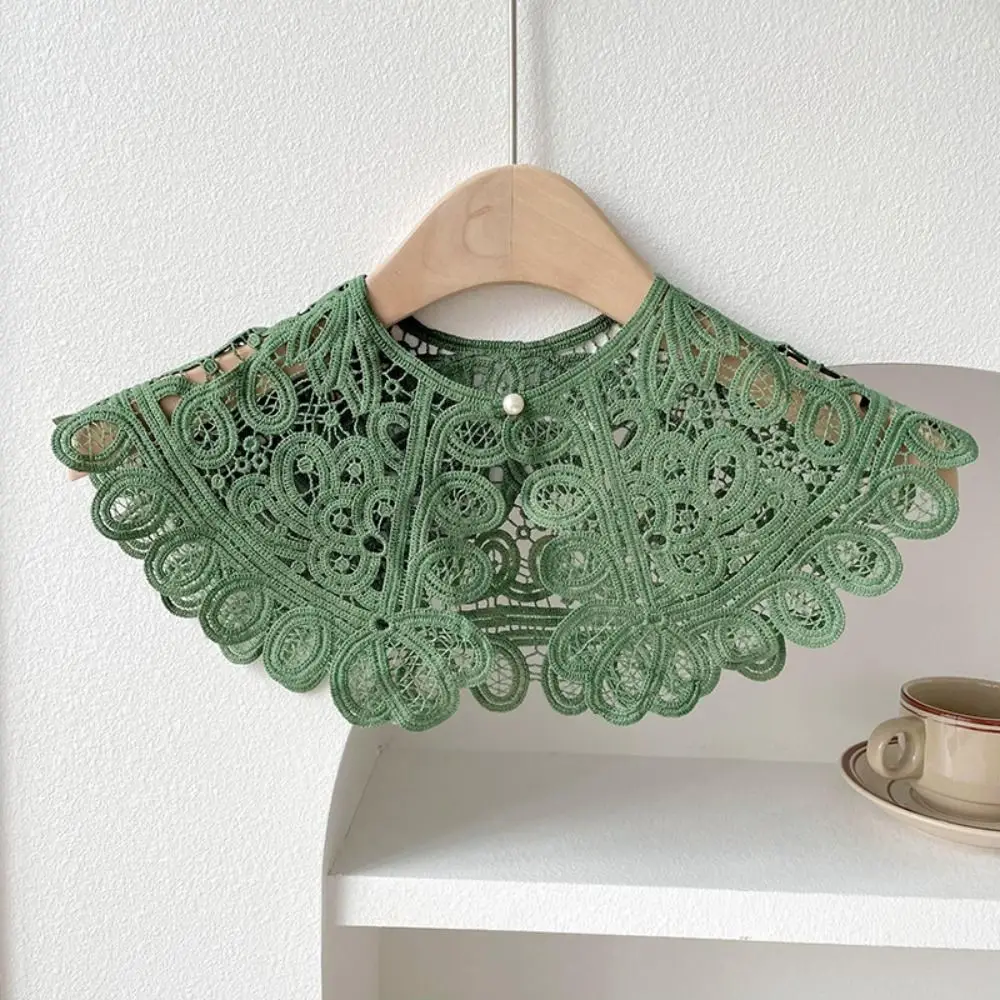 Collar Lace Fake Collar Dress Decorative Shoulder Pearl Decoration Shirt Collar Round Neck Detachable Knitted Shawl