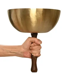 Nepal Handheld Singing Bowl Large Handmade Bronze Chime Buddhist Sound Bowls Yoga Meditation Tibetan Bowl Meditation Instruments