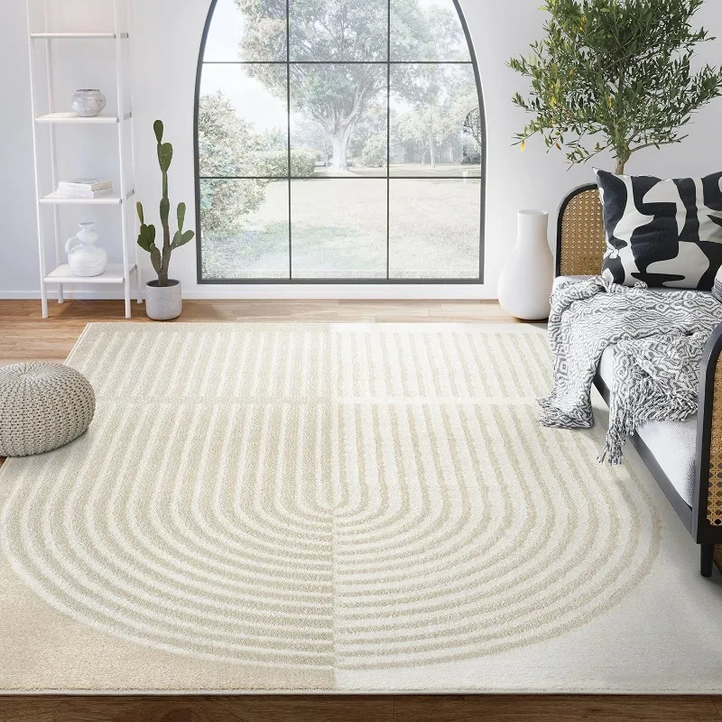 Area Rug - Modern Arch Pattern Easy To Clean Non-Shedding Medium Pile Soft Feel for Living Room,