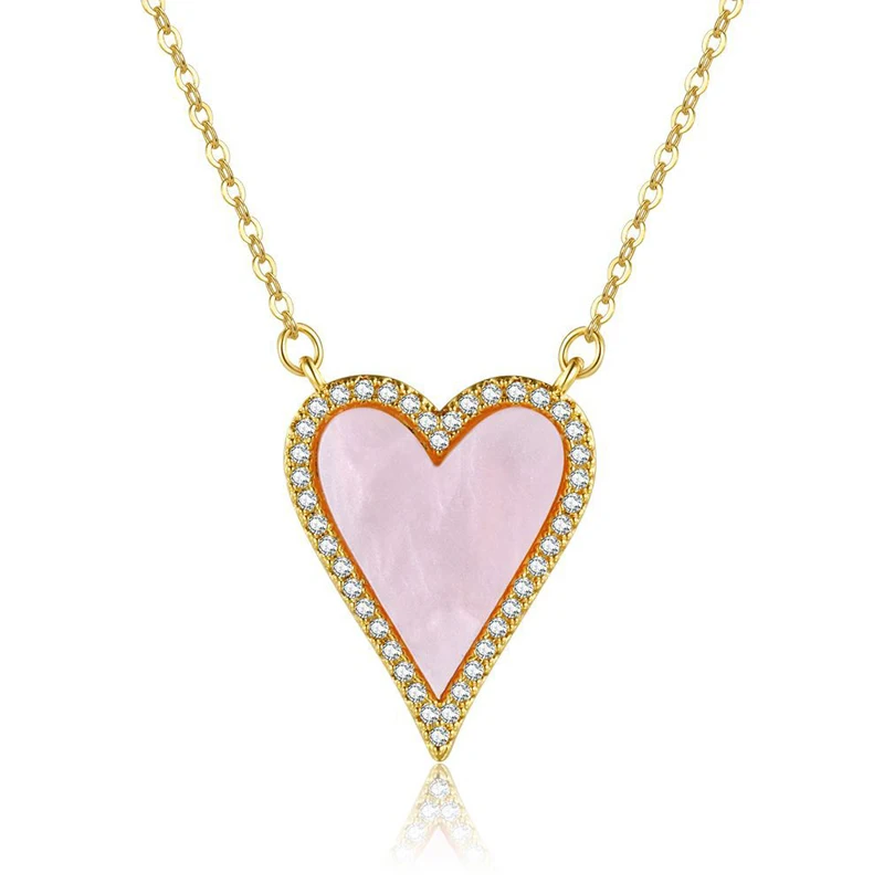 2023 Vintage Natural Stoen Heart Pendant Zircon Necklace For Women Girl Clavicle Chain Choker New Fashion Jewelry Gift Party