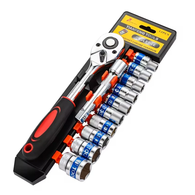 12Pcs 1/2-Inch Ratchet Socket Set Wrench Socket Portable Socket Wrench Set Socket Wrench Extension Sockets For Home And Garage