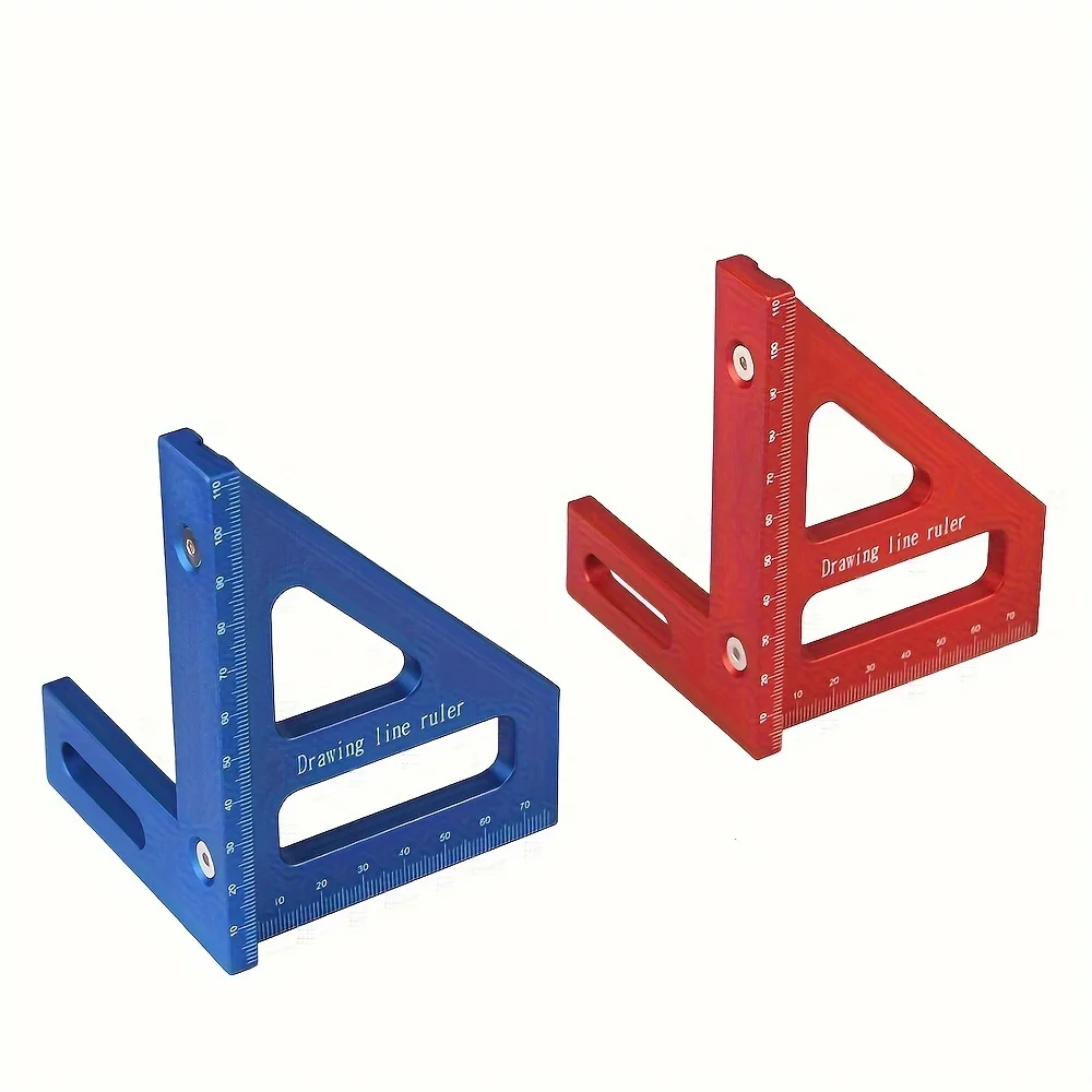 مسطرة قياس متعددة الزوايا ثلاثية الأبعاد، منقلة مربعة للنجارة البلاستيكية، خطاط مثلث مريح بكلتا اليدين