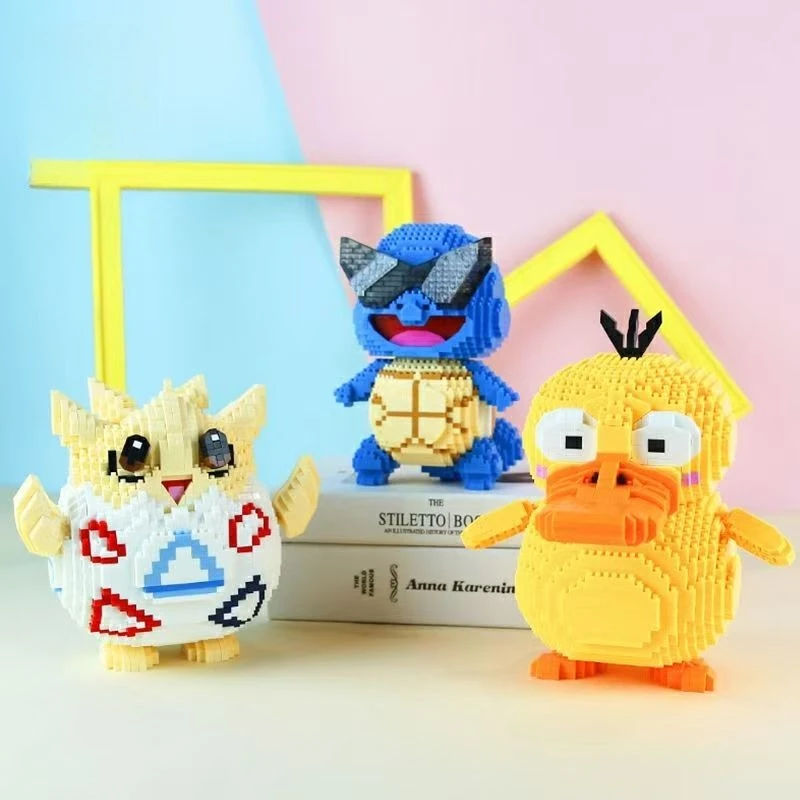 

Pokemon Psyduck 3D Puzzle Blocks Micro Particles DIY Creative Building Bricks Educational Toys Pikachu Collection