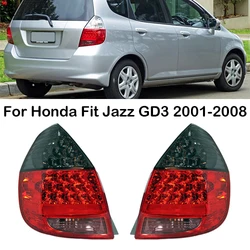 For Honda Fit Jazz GD3 2001-2008 Smoked LED Car Rear Bumper Tail Light Assembly Tail Lamp With Bulbs Rearverse Stop Brake Light