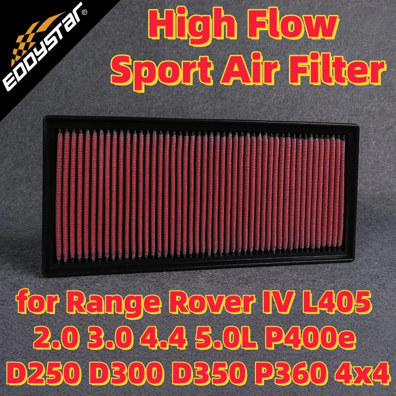 

Спортивный воздушный фильтр с высоким расходом для Range Rover IV L405 2.0 3.0 4.4 5.0L P400e D250 D300 D350 P360 4x4 Моющиеся гоночные впускные фильтры