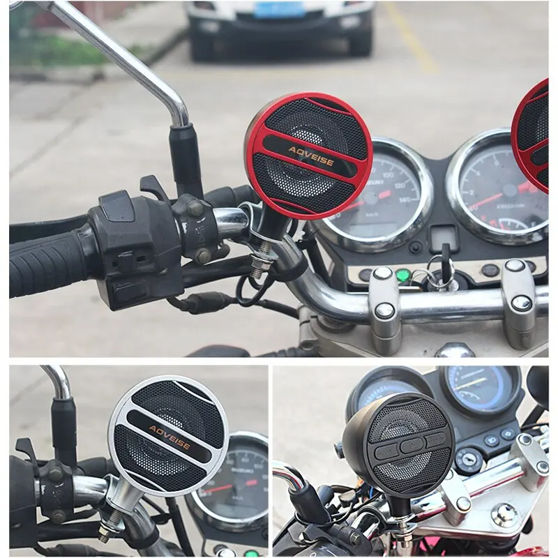 Speaker Kompatibel dengan Bluetooth Sepeda Motor Pemutar Musik MP3 12V Tahan Air Radio FM Stereo USB untuk Setang 22-30MM MT473