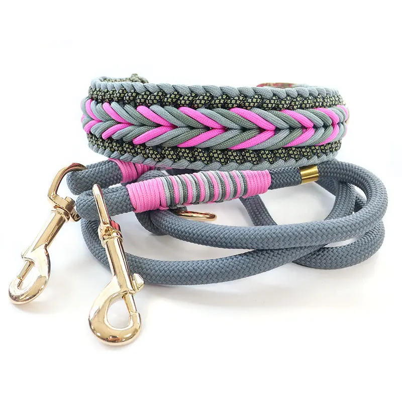 

New Product Dog Collar Leather Retractable Nylon Dog Accessories Luxury Dog Collar and Leash