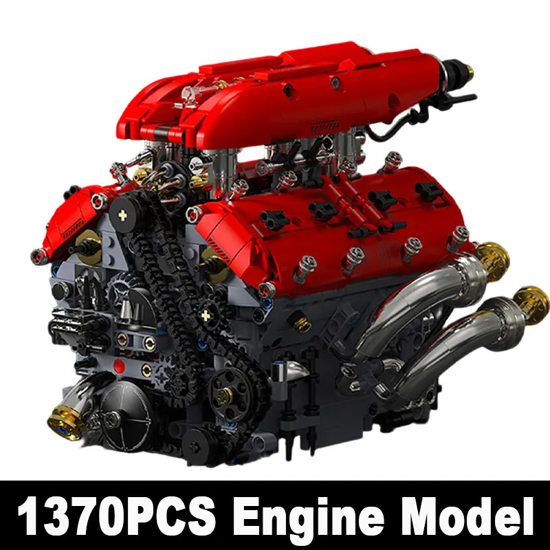 

1370Pcs Technical V8 Engine Building Blocks Set With Electric Motor MOC Mechanical Assembly Bricks Educational Toys For Boys