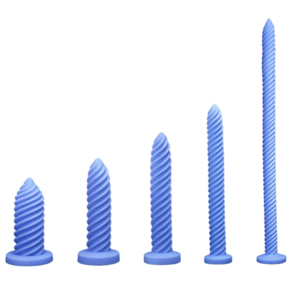 Thread Spiral Long Anal Plug Silicone Flexible Adult Sex Toys for Men Women Female Masturbation Toys Male Anal Masturbator