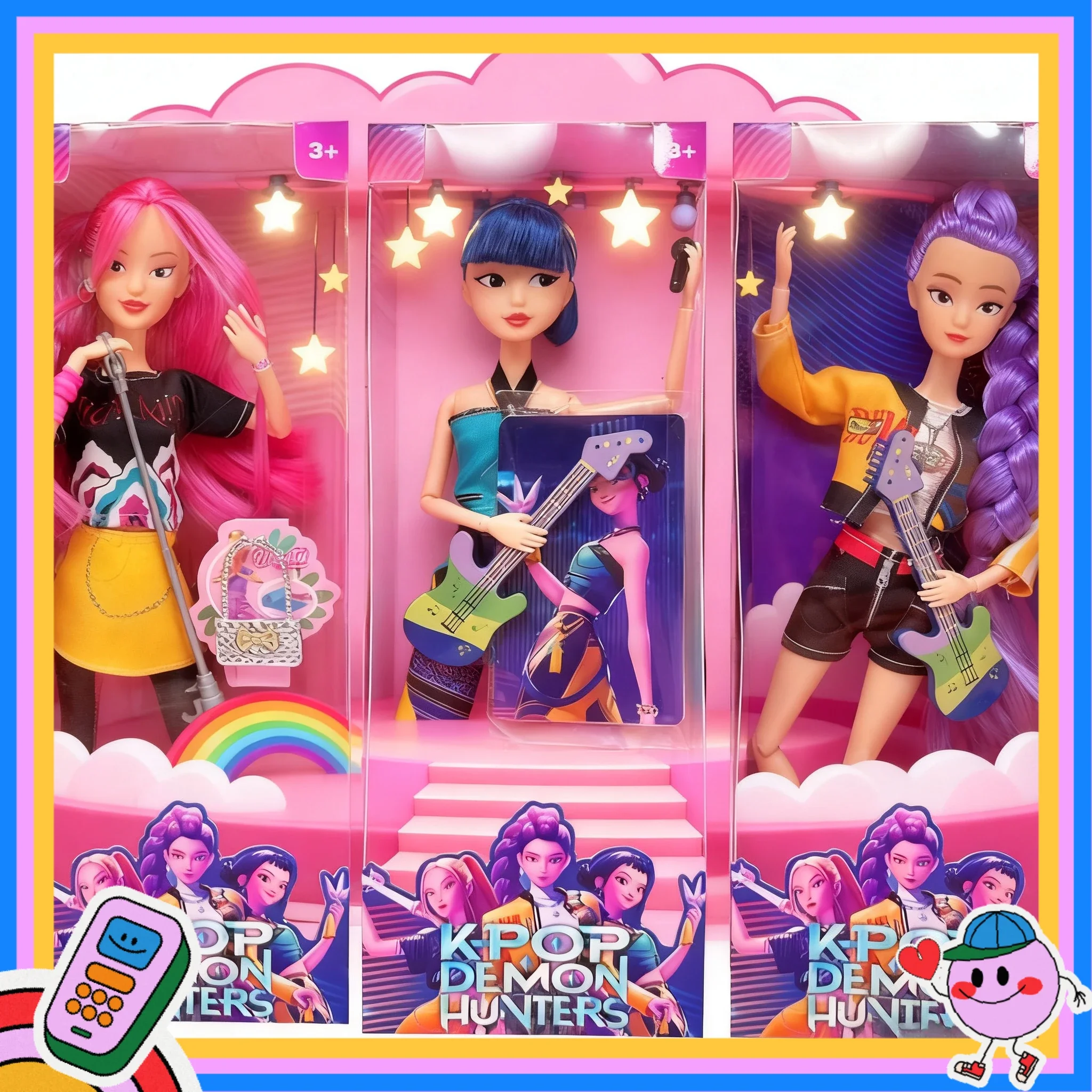 

2025_@ HOT Anime KPop Demon Hunters Doll Vinyl Toy Rumi Mira zoi Character vinyl mask figurine Birthday Gift Fan Club Gifts-@@%