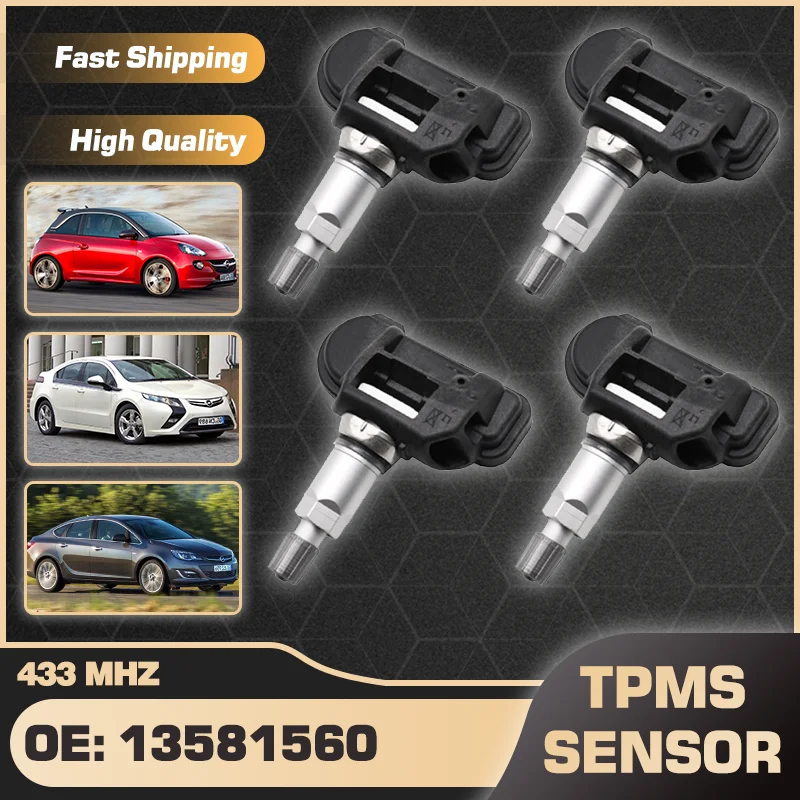 

1/4PCS TPMS Tire Pressure Sensor 433 MHz For Opel Adam 2013-2014 Opel Ampera 2011-2016 Opel Astra 2009-2017 13581560 13581562