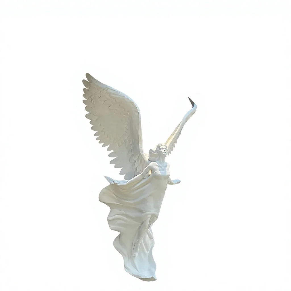 xx-Flying Angel Modern Internet Celebrity Check-in Decoration Custom Large Cafe Sculpture Artwork Wall Hanging Fiberglass Soft