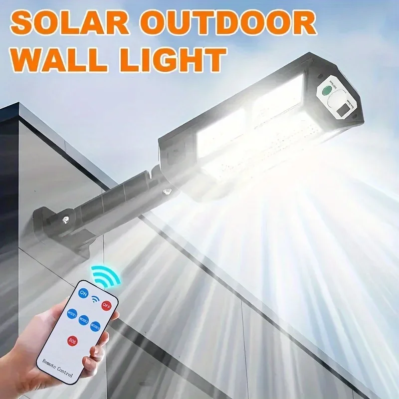 Luz Led de pared Solar para exteriores, recargable por USB con Sensor de movimiento, linterna de jardín para calle, patio, con Control remoto