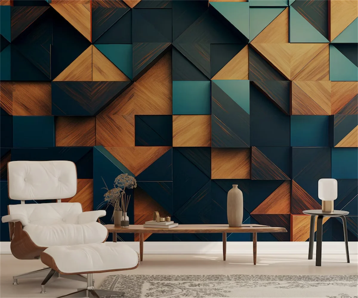

beibehang Customize various environmentally friendly geometric materials for the latest bedroom and living room wallpaper