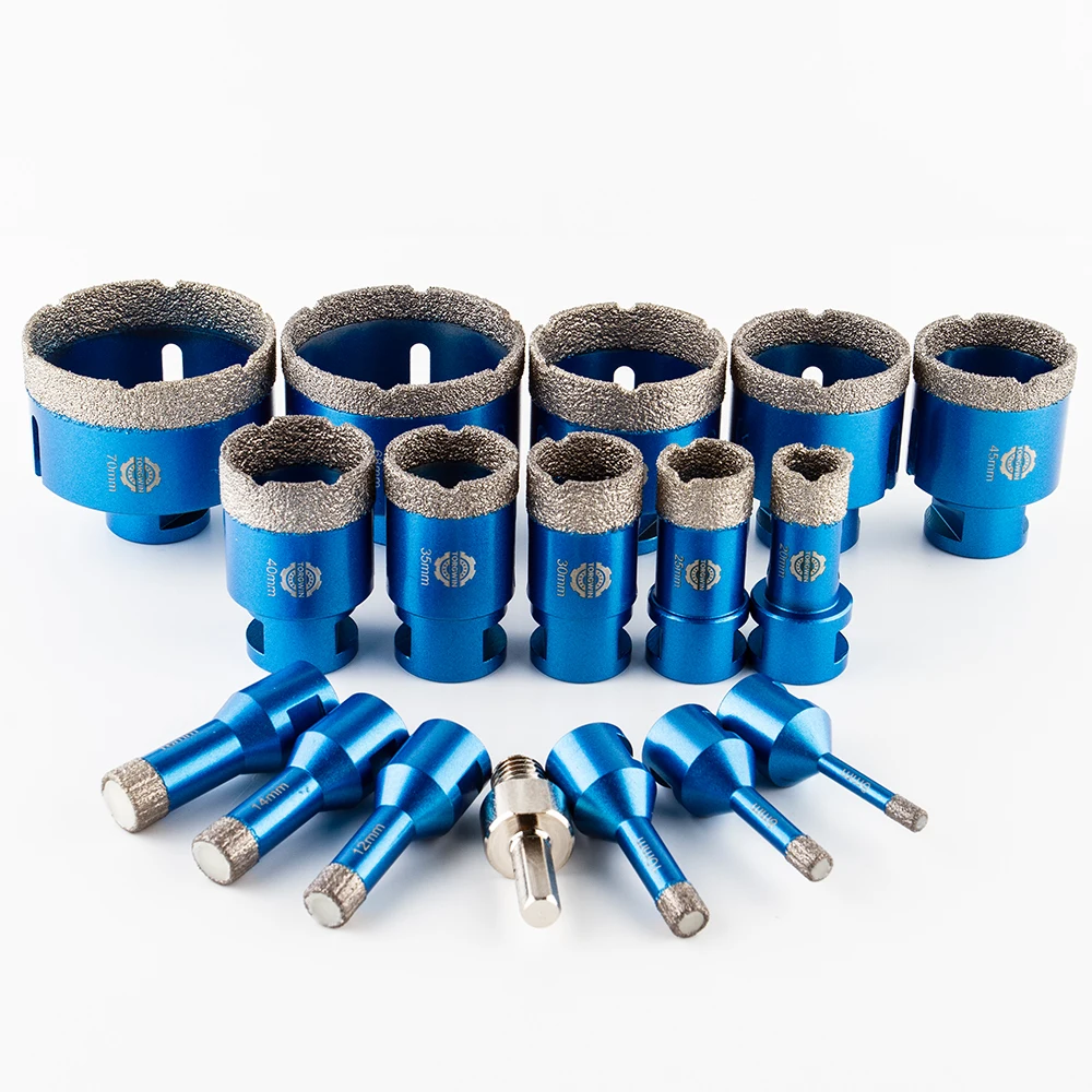 1 Pcs 6-70mm M14 Thread Diamond Dry Vacuum Brazed Drilling Core Bits Porcelain Tiles Crowns Granite Marble Hole Saw Tools