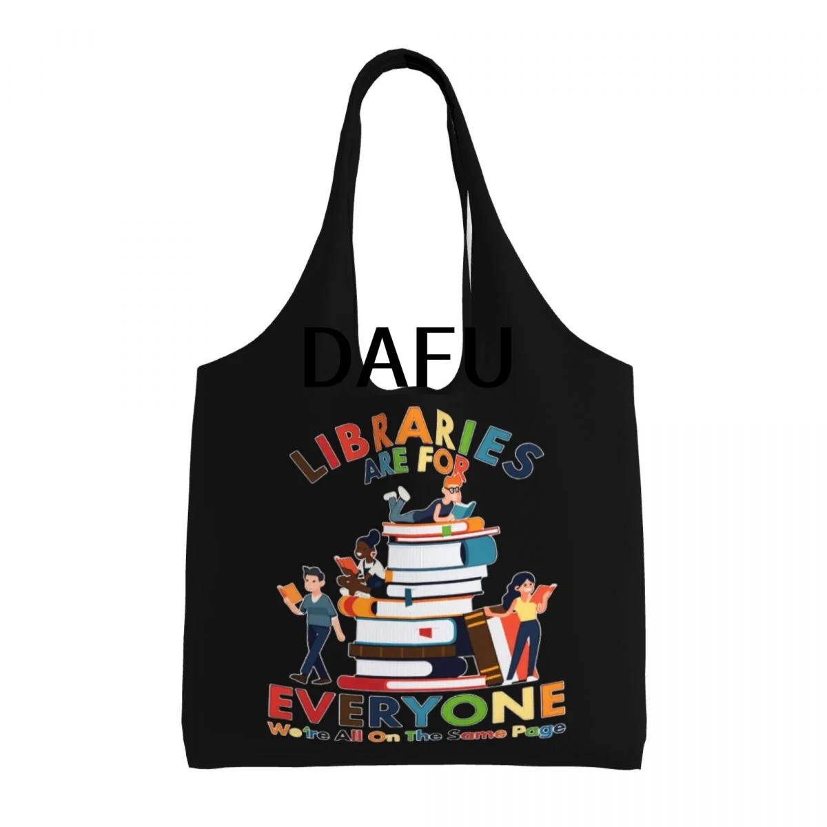 

Libraries Are For Everyone Large Capacity Canvas Tote Bag Single Shoulder Work Commute Bag For Women Eco-Friendly Shopping Bag