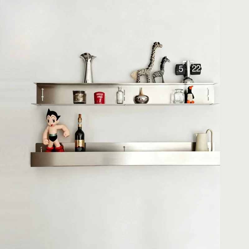 Minimalist Stainless Steel Wall Shelf Bracket U-Shape Floating Shelf Heavy Duty Display Rack for Home Office Storage Decor