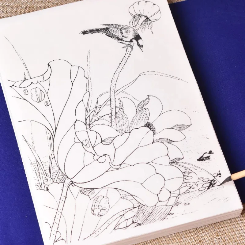 Professional Line Drawing Practice Manuscript Special Ripe Xuan Paper Chinese Painting Coloring Line Draft Beginnner Art Supply
