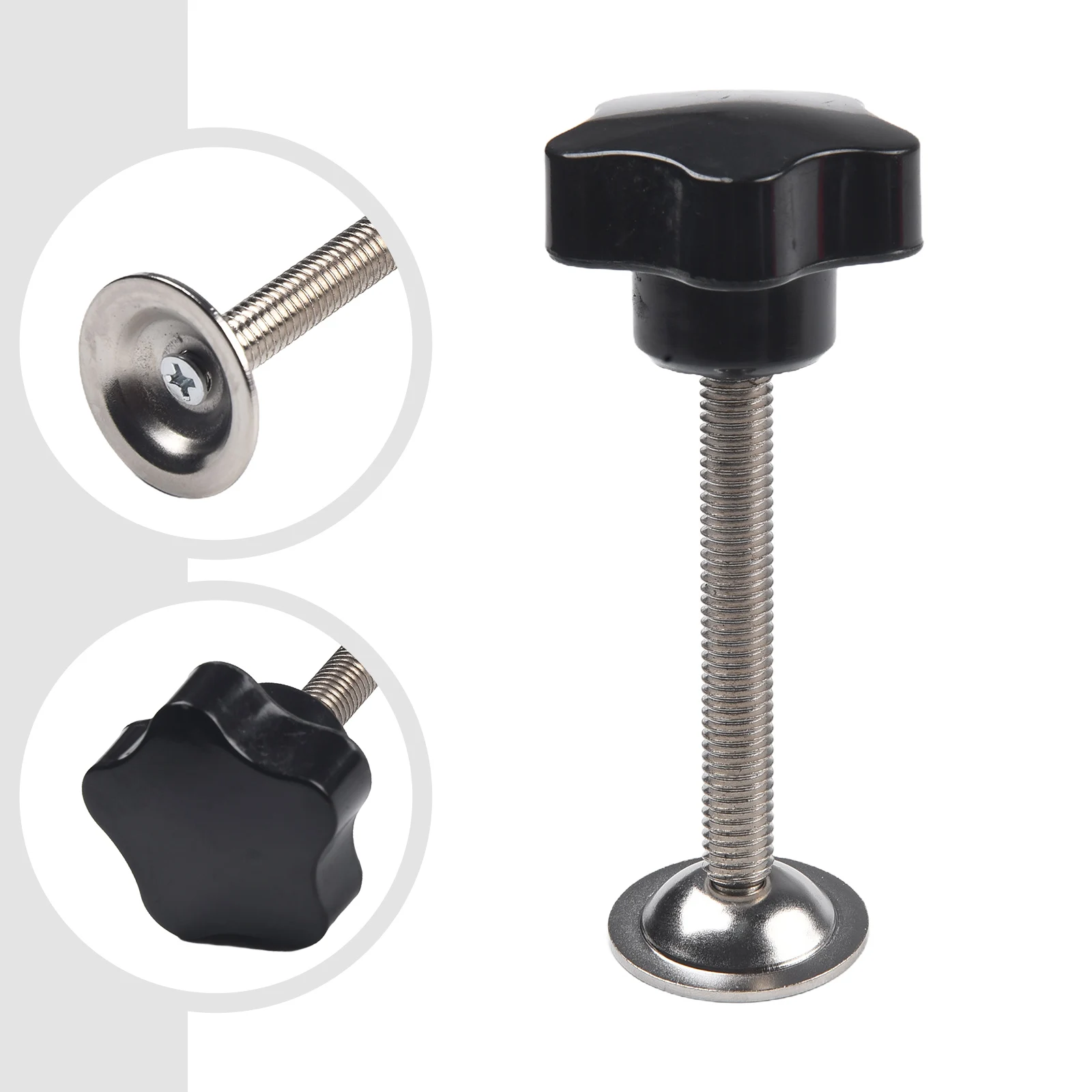 1/2pcs M8*60 Star Knobs Thread Clamping Knob Screw Hand-Tightening Knob C/orrosion Resistant Black Hand Tools Accessories