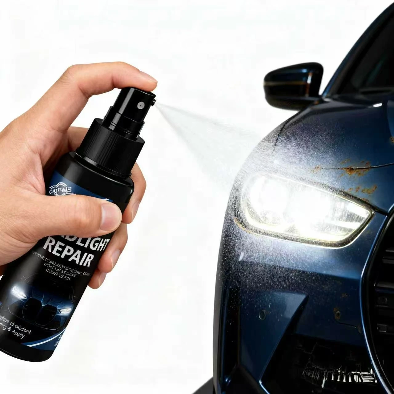 Car Headlight Repair Spray 50ML - Restores Original Color, Removes Oxidation, Enhances Brightness & Clear Vision, Universal Head