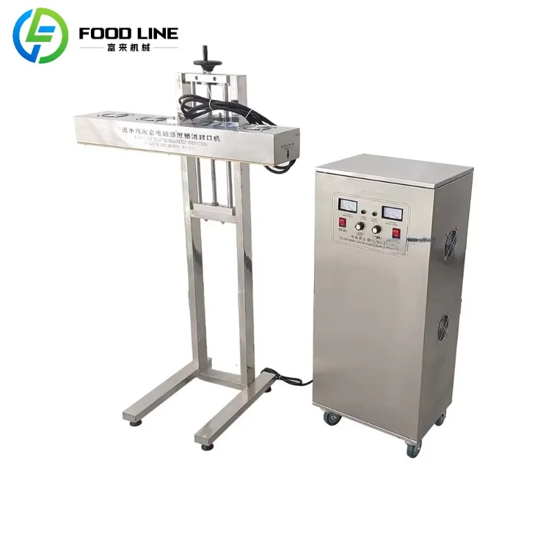 High Speed Induction Sealing Machine Automatic Aluminum Foil Cap Sealer with Conveyor System for Production Line